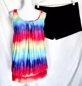 NWT Ronique 2 PC Tankini Top and Swim Shorts Women's Swim Bathing Suit Size 20W - Picture 1 of 7