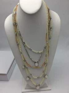 $49.50 Lucky Brand Multi Layered Beaded Stone Necklace 369a - Picture 1 of 6