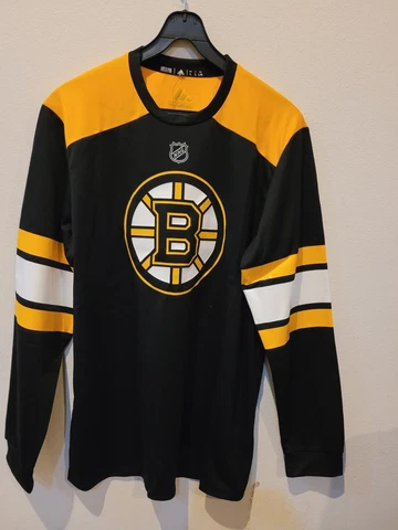 ADIDAS NHL BOSTON BRUINS LONG SLEEVE TEAM T-SHIRT SIZE SMALL Cover