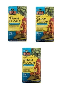 Angebot: 3 x 1kg Kichererbsenmehl von TRS Gram Flour Pure Kichererbsen Mehl - Bild 1 von 2