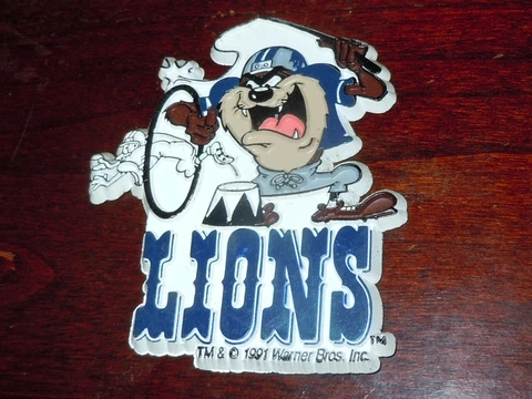 TAZ DETROIT LIONS LOONEY TUNES Vintage Old NFL Football MAGNET Standings Board Cover