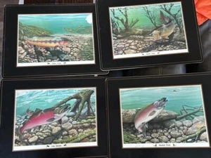Pimpernel Dans le Jardin 16"x 12" Placemats Set of 4 Trout/ Salmonoid - Picture 1 of 8