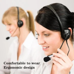 3,5 mm Stereo Headset mit Noise Cancelling Mikrofon für PC Laptop Telefon USA - Bild 1 von 15