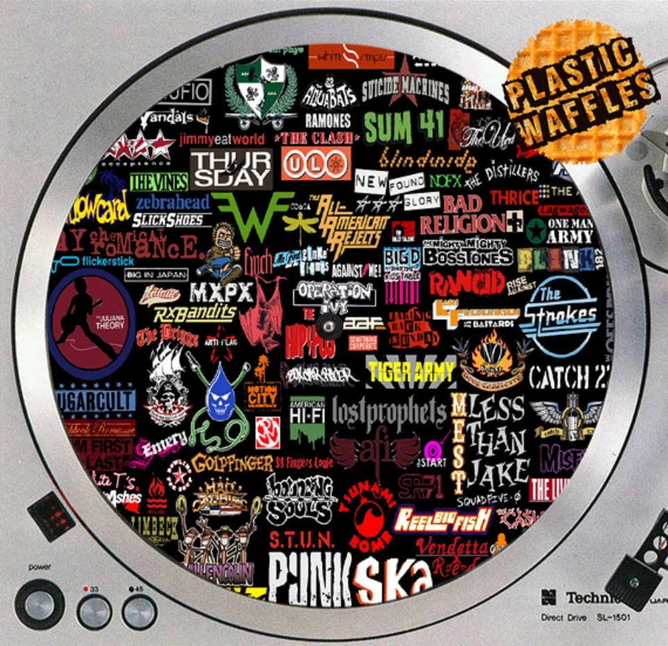 PLASTIC WAFFLES Punk Rock Bands Slipmat #1 Turntable 12 LP Record Player DJ Audiophile