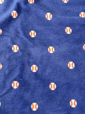 Carters Baseball Baby Nursery/Toddler Blanket/Blue Red Fleece Security Lovey - Image 1 of 3