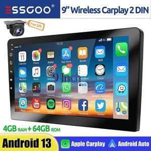 2 DIN 4+64G Android 13 Wireless CarPlay Car Stereo GPS+ IPS Screen FM-Radio +AHD - Bild 1 von 14