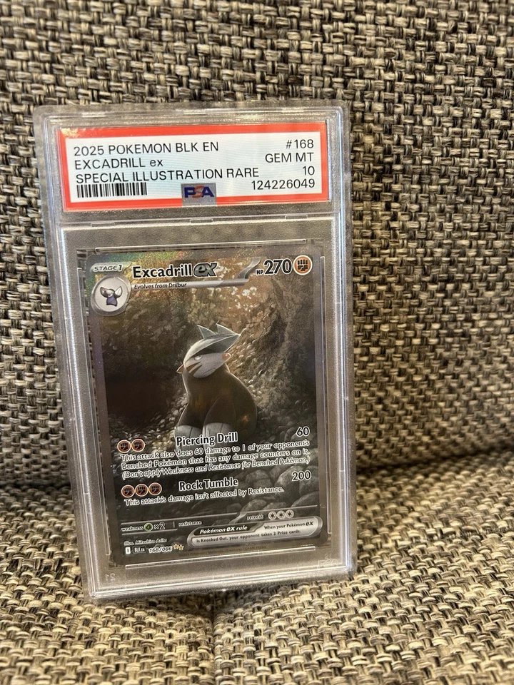 2025 Pokemon SV Black Bolt Excadrill EX 168/086 Special Illustration Rare PSA 10 - Image 1 of 2