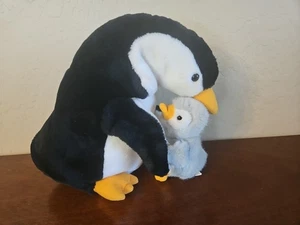 Dakin MOM & BABY PENGUIN 12" Plush Stuffed Animal - Picture 1 of 4