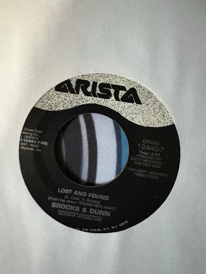 BROOKS & DUNN Boot Scootin' Boogie / Lost And Found 45 Arista 12440-7 UNPLAYED - Image 1 of 2