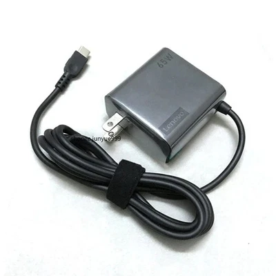 Cargador Adaptador de Corriente CA Portátil Lenovo 65W USB-C Original Enchufe de Pared EE. UU. Foto 1 de 4