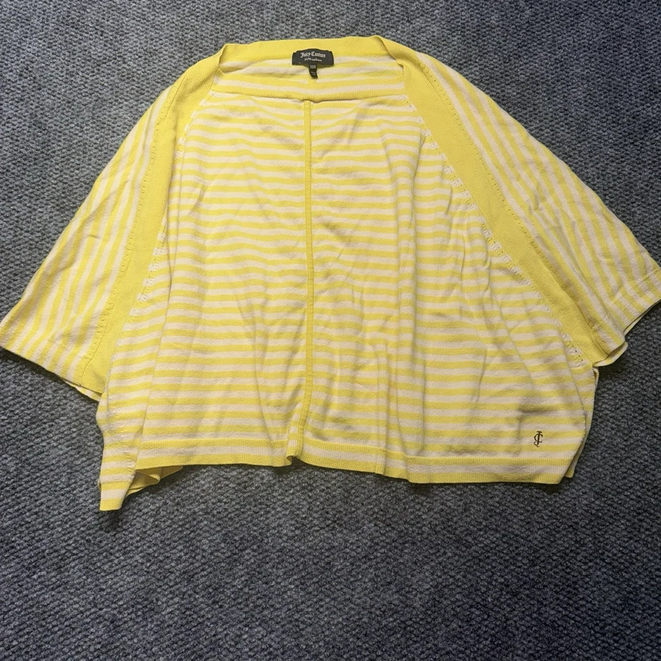 Poncho Juicy Couture 100 % amarillo cachemir talla XS/S camisa de lujo suave a rayas Foto 1 de 4