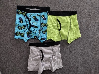 Paquete de 3 calzoncillos boxer de algodón Wonder Nation para niños talla S 18" cintura múltiple Foto 1 de 4