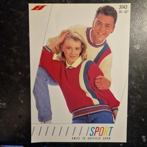 Vintage Knitting Patterns - Hayfield #3043 - His & Hers Sweaters - VGC - Picture 1 of 2