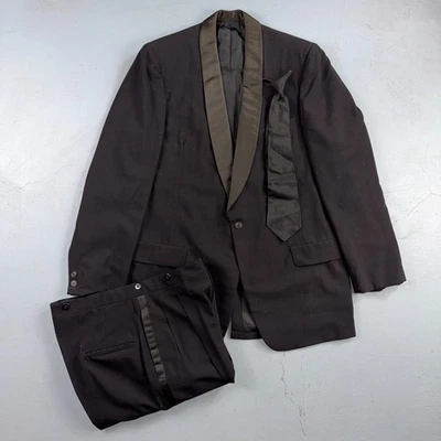 Esmoquin de lana cuello chal Rudofker años 50 después de seis 2 piezas para hombre 42 negro formal Foto 1 de 4