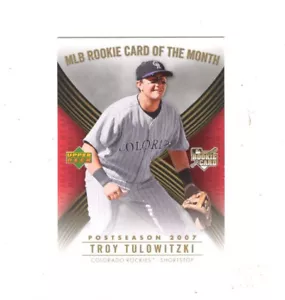 TROY TULOWITZKI 2007 UPPER DECK ROOKIE CARD ROCKIES - Picture 1 of 1