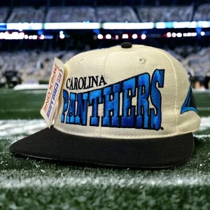 Vintage 90s Carolina Panthers Spellout Pro Line Apex One Fitted Hat Size 7 1/8 - Picture 1 of 13