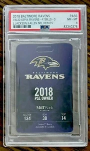 LAMAR JACKSON / JOSH ALLEN 2018 NFL Debut Ravens PSL Season Pass PSA 8 LOOK 👀 - Bild 1 von 2