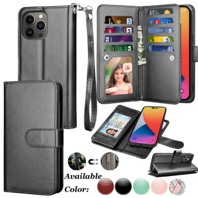 For iPhone 16 15 14 13 Pro Max / Moto G Stylus Magneti Leather Wallet Case Cover - Image 1 of 2
