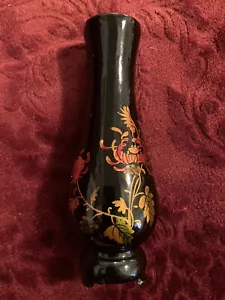 Vintage Black Lacquer Bud Vases - Picture 1 of 3