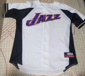 Vtg 90s Utah Jazz NBA Jersey Shirt Majestic Rare Jersey Warm-up Stockton Malone - Picture 1 of 8