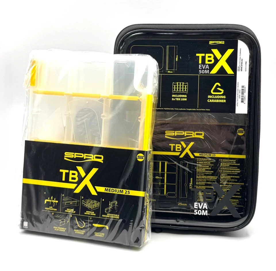 Spro TBX EVA Bag Box 50M mit 2 x Tackle Box S25M Clear Angelbox Kleinteilebox DA - Bild 1 von 4