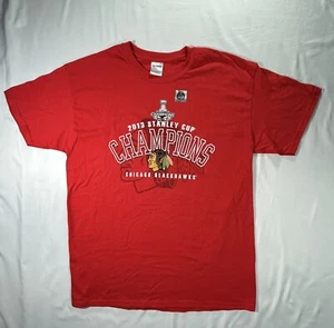 Chicago Blackhawks Stanley Cup Champions Gildan tshirt men’s large NWOT - Picture 1 of 5