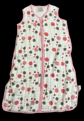 Saco de dormir a lunares rosa Aden & Anais talla mediana 6-12 meses 15-24 libras Foto 1 de 4