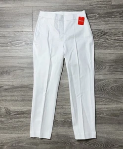 Spanx Classic Bianco 20372 Pantalone Pantalone Slim Dritto Pieghettato Pull On Nuovo con etichette Nuovo L - Foto 1 di 17