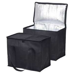 2pcs Insulated Reusable Grocery Bag XL Insulated Thermal Food Bags Zipper - Picture 1 of 8