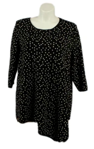Chelsea and Theodore Pullover asymmetrischer Saum Gr. 2X Glitzerpunkte 3/4 Arm - Bild 1 von 4