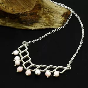 Solid 925 Sterling Silver Opal Natural Gemstone Handmade Necklace Jewelry - Picture 1 of 3