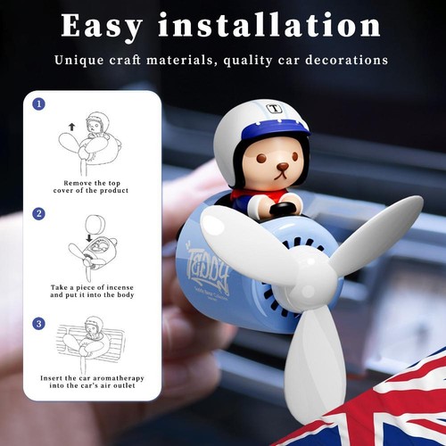 Bear Pilot Car Air Freshener Ornament Clipon Holiday Gifts Car