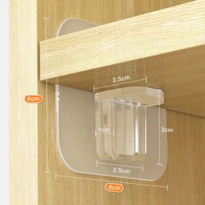 4pcs Shelf Support Adhesive Pegs Closet Cabinet Wall Clip Holder No Drill Hanger - Picture 1 of 16
