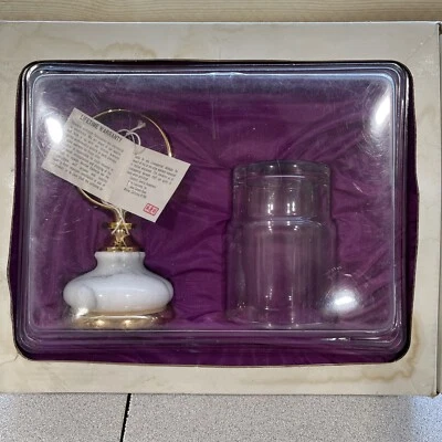 Vintage 24K Gold Plated Glass Bathroom Holder Solid Brass New Marble Valencia - Image 1 of 4