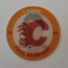 1984-85 7-Eleven 7-11 Hockey Discs Paul Reinhart #7 Calgary Flames