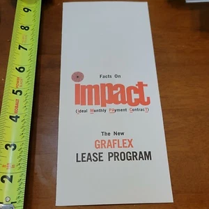 IMPACT GRAFLEX LEASE PROGRAM BROCHURE ADVERTISMENT OLD VINTAGE CAMERA 9 - Picture 1 of 1