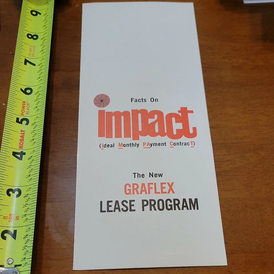 IMPACT GRAFLEX LEASE PROGRAM BROCHURE ADVERTISMENT OLD VINTAGE CAMERA 9 - Image 1 of 1