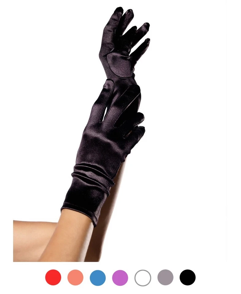 全新手腕长度缎面手套 腿大道 2B — 第 1/1 张图片