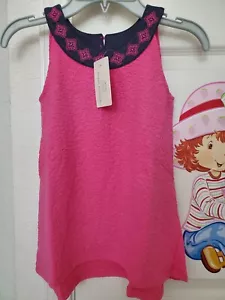 Brand New Babee MeeLeR Kids Girl Hot Pink Sleeveless Dress Shirt 6T - Picture 1 of 7