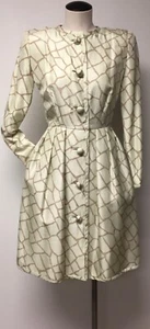 VESTIDO DE SEDA STANLEY PLATOS MARTIN ROSS Neiman Marcus DE COLECCIÓN ESPUMA DE MAR TOUPE COSTURA ALTA - Imagen 1 de 12