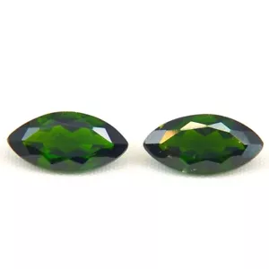 SHOLA Echt 4,19 Ct Natürlicher Chrom Diopsid Paar aus Russland - Bild 1 von 2