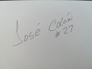 2001 Columbus Indians: Jose Colon, SIGNED 3x5 Card