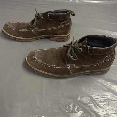 John Varvatos EE. UU. Botas Chukka Zapatos al Tobillo Para Hombres 9.5 M Marrón Gamuza Puntada Hipster Foto 1 de 4