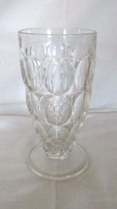 Vintage Jeannette Glass Thumbprint Clear Footed Tumbler 5 7/8" - Picture 1 of 3