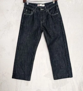 Levi's 550 Relaxed Boy Jeans Size 14 ~ Blue Dark Wash Straight Leg Hemmed - Picture 1 of 10