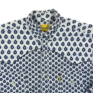 Vintage Les Olivades Made In Provence Patterned Western Button-Up Shirt Large - Picture 1 of 6