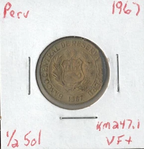Coin Peru 1/2 Sol 1967 KM247.1 - Picture 1 of 1