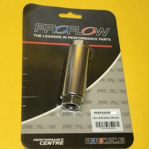 Proflow PFEFS303P-10 AN8 Inline fuel filter 10 micron 31 x 91 -8AN Polished - Foto 1 di 2