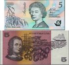 1992 Australian Same Signatures $5 Pair - 1st Polymer / Last Paper Note + Folder