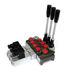 Válvula Monobloque De Control Hidráulico Walvoil De 3 Bancos 1/4" BSP 12/24VDC - Imagen 1 de 3